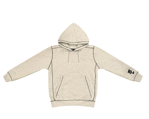 Middle Lane New York Contrast Stitch Hoodie Grey/Black